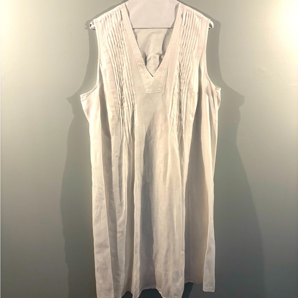 J Jill White Linen Sundress size Large